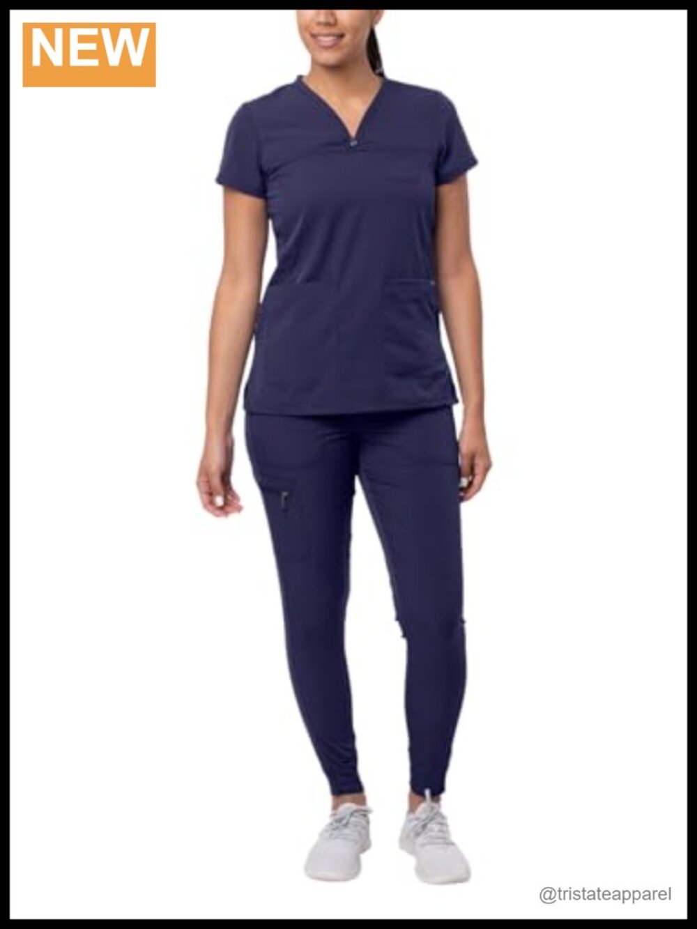 Women's Scrub Set Sweetheart V-Neck Top & Yoga Jogger Pants Medical Uniform